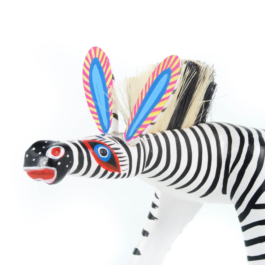 Whimsical Zebra - Oaxacan Alebrije Wood Carving – VivaMexico.com