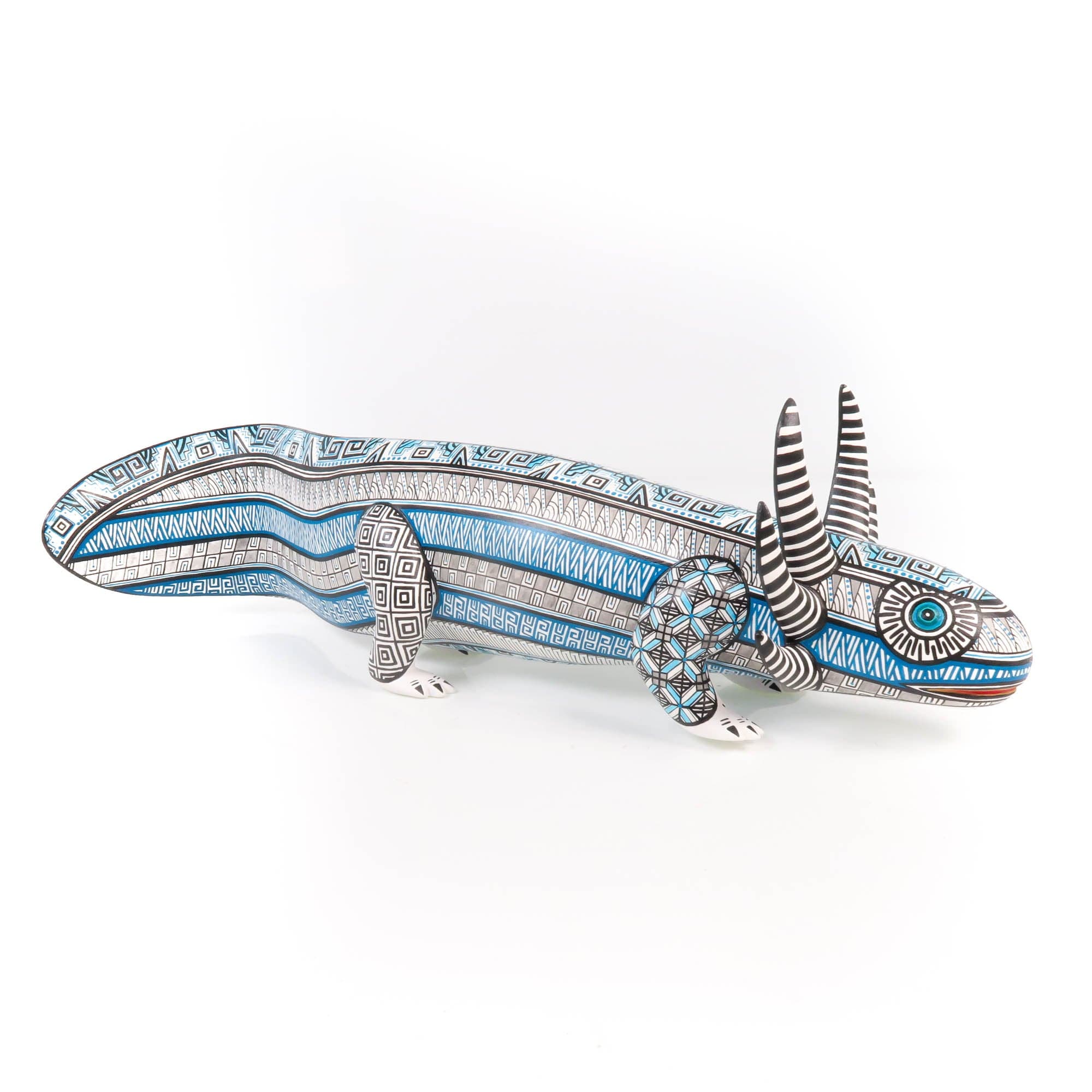 Turquoise Axolotl Mexican Wood Carving Alebrije main image 1