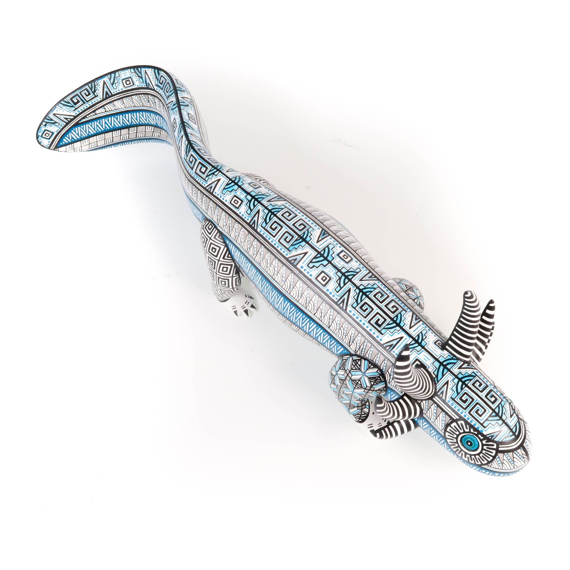 Turquoise Axolotl Mexican Wood Carving Alebrije main image 0