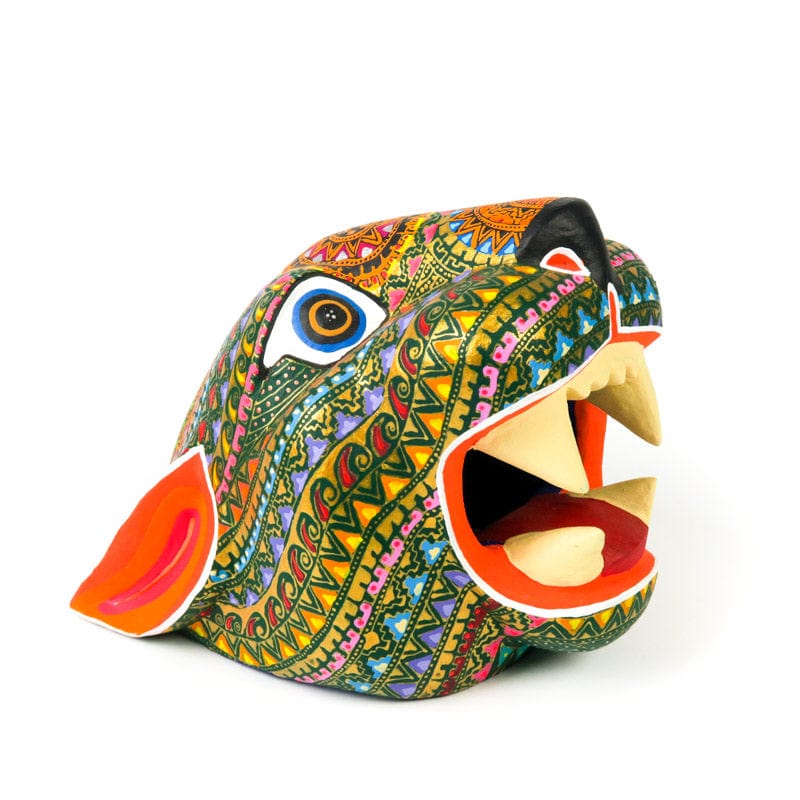 Jaguar Head - Oaxacan Alebrije Wood Carving www.VivaMexico.com