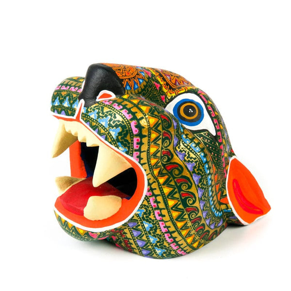 Jaguar Head - Oaxacan Alebrije Wood Carving www.VivaMexico.com