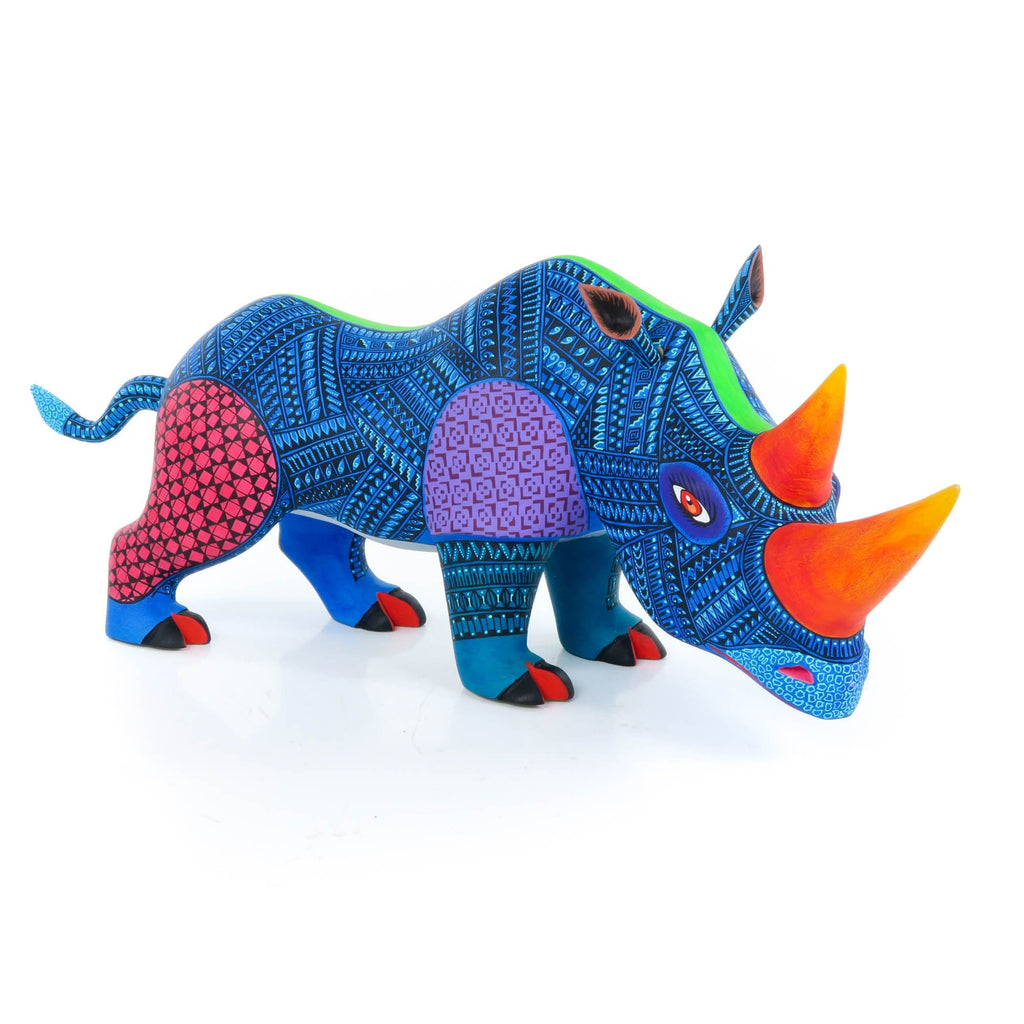 Zapotec Rhinoceros - Oaxacan Alebrije Wood Carving Sculpture
