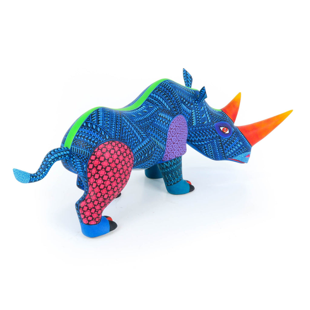Zapotec Rhinoceros - Oaxacan Alebrije Wood Carving Sculpture
