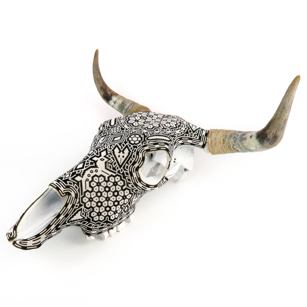 Huichol Beaded Bull Skull Wall Mount Mexican Folk Art – VivaMexico