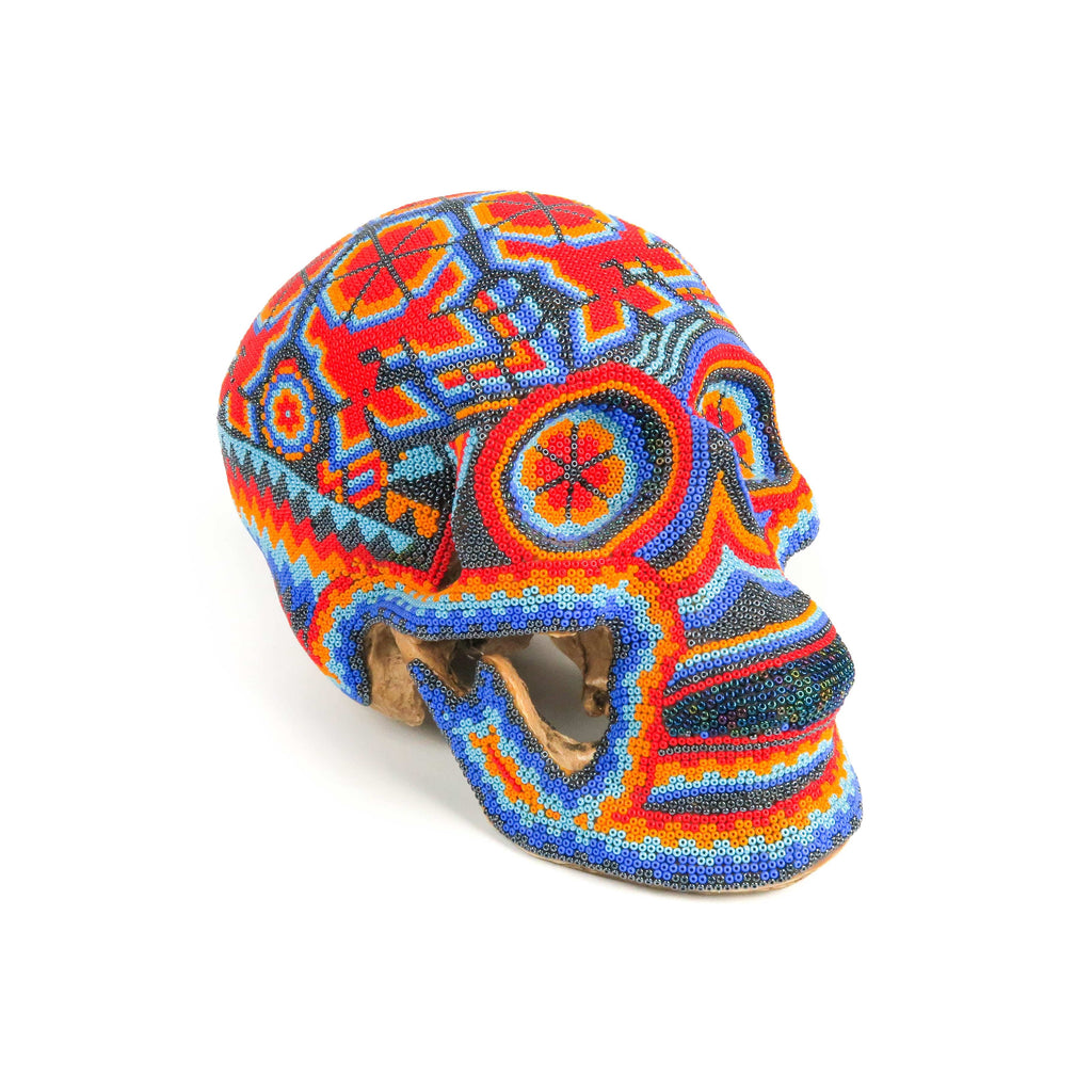 Huichol Beaded Resin Skull www.VivaMexico.com