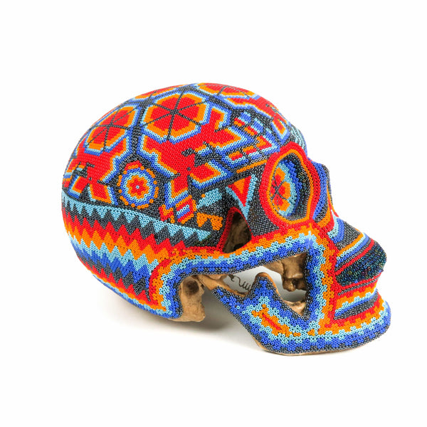 Huichol Beaded Resin Skull www.VivaMexico.com