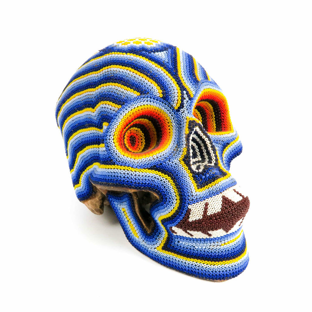 Huichol Beaded Resin Skull www.VivaMexico.com