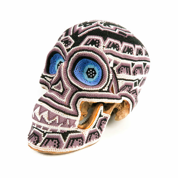 Huichol Beaded Resin Skull www.VivaMexico.com