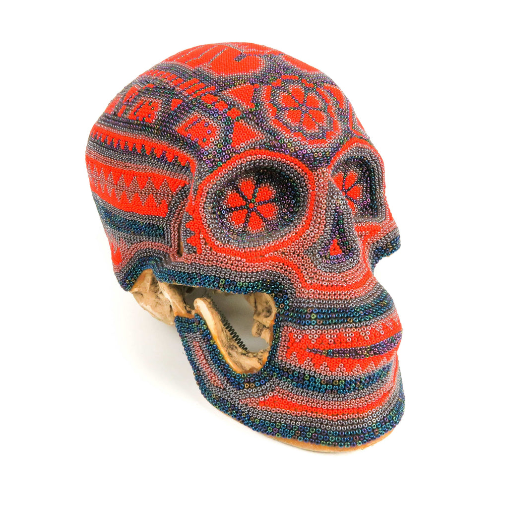 Huichol Beaded Resin Skull www.VivaMexico.com