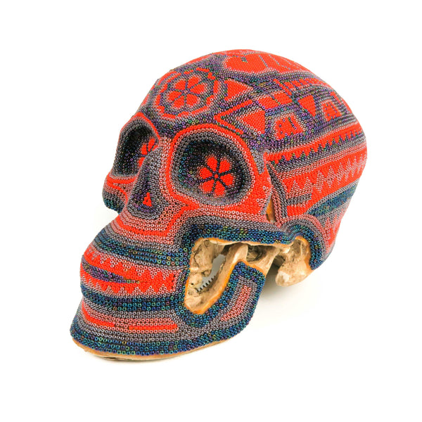 Huichol Beaded Resin Skull www.VivaMexico.com