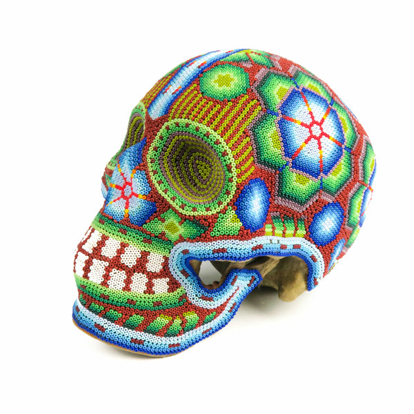 Huichol Beaded Resin Skull www.VivaMexico.com