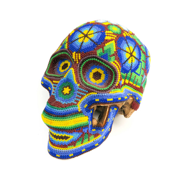 Huichol Beaded Resin Skull www.VivaMexico.com