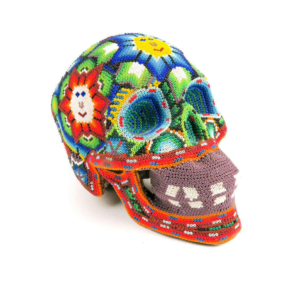 Huichol Beaded Resin Skull www.VivaMexico.com