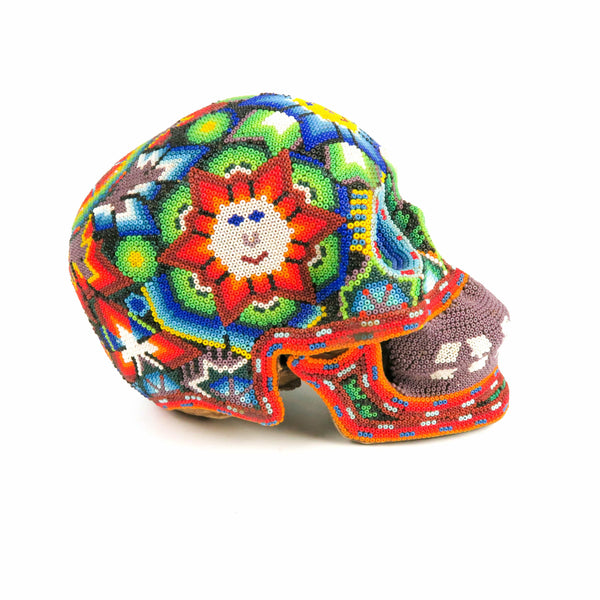 Huichol Beaded Resin Skull www.VivaMexico.com