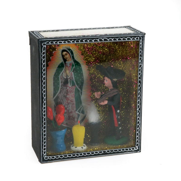 Mariachi Skeleton & Virgin of Guadalupe Medium Retablo Box - Mexican ...
