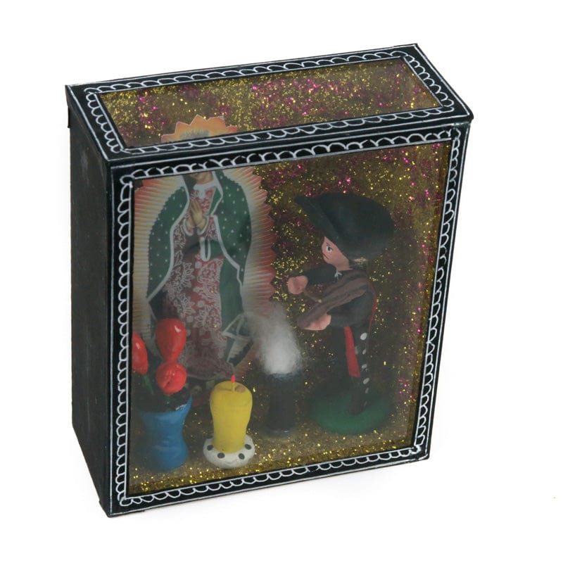 Mariachi Skeleton & Virgin of Guadalupe Medium Retablo Box - Mexican ...