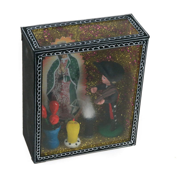 Mariachi Skeleton & Virgin of Guadalupe Medium Retablo Box - Mexican ...