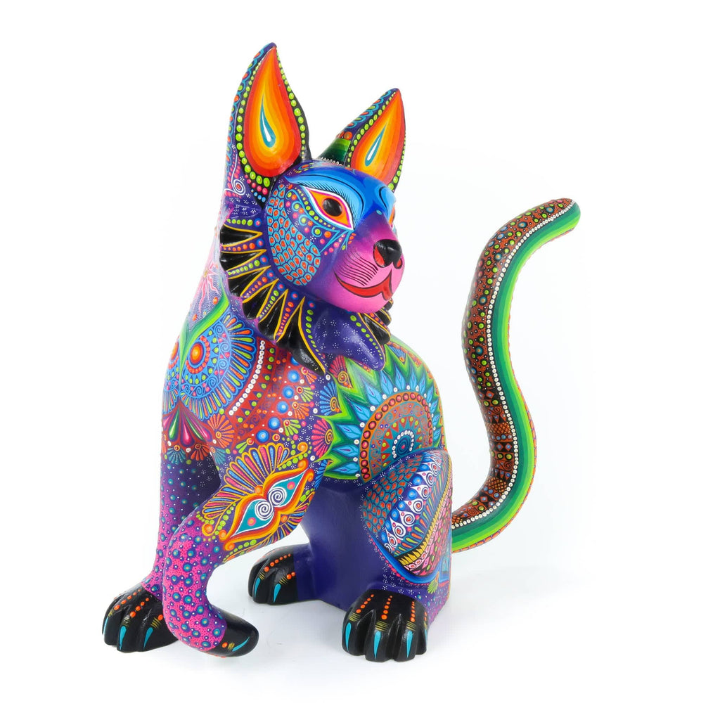 Purple Lynx - Oaxacan Alebrije Wood carving – VivaMexico.com
