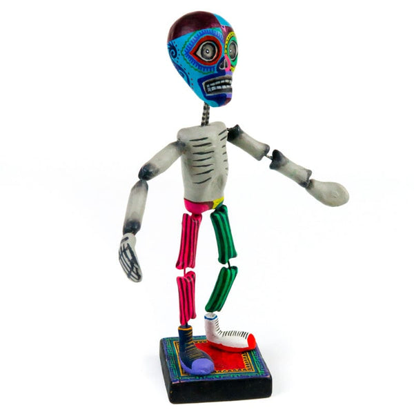 Skeleton Luchador - Clay Mexican Folk Art www.VivaMexico.com