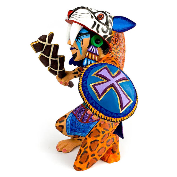 Aztec Warrior - Oaxacan Alebrije Wood Carving - VivaMexico.com