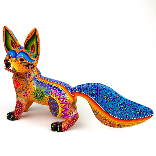 Orange Fox - Oaxacan Alebrije Wood Carving - VivaMexico.com