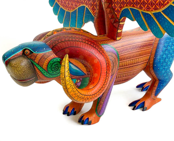 Pepita Winged Jaguar Fusion - Oaxacan Alebrije Wood Carving