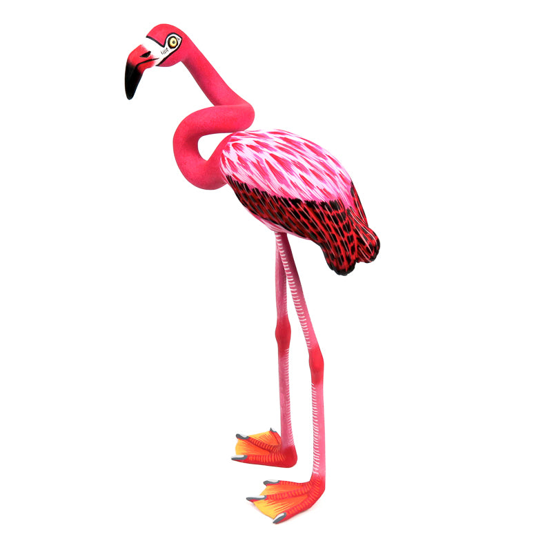 Flamingo - Oaxacan Alebrije Wood Carving - Eleazar Morales - VivaMexico.com