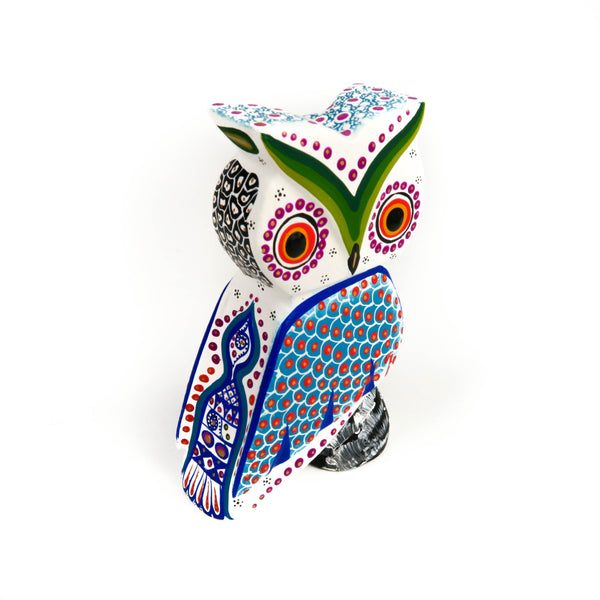 Perched Owl - Oaxacan Alebrije Wood Carving - VivaMexico.com