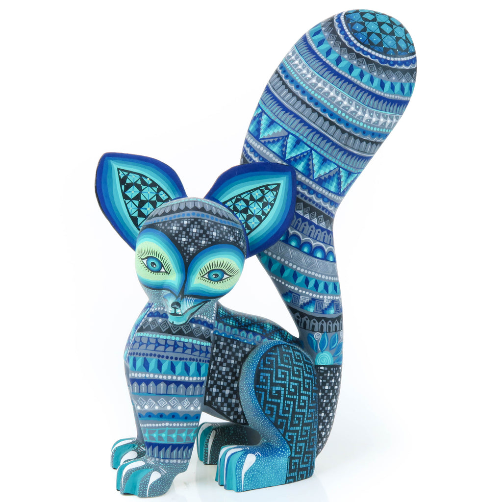 Blue Fox - Oaxacan Alebrije Wood Carving