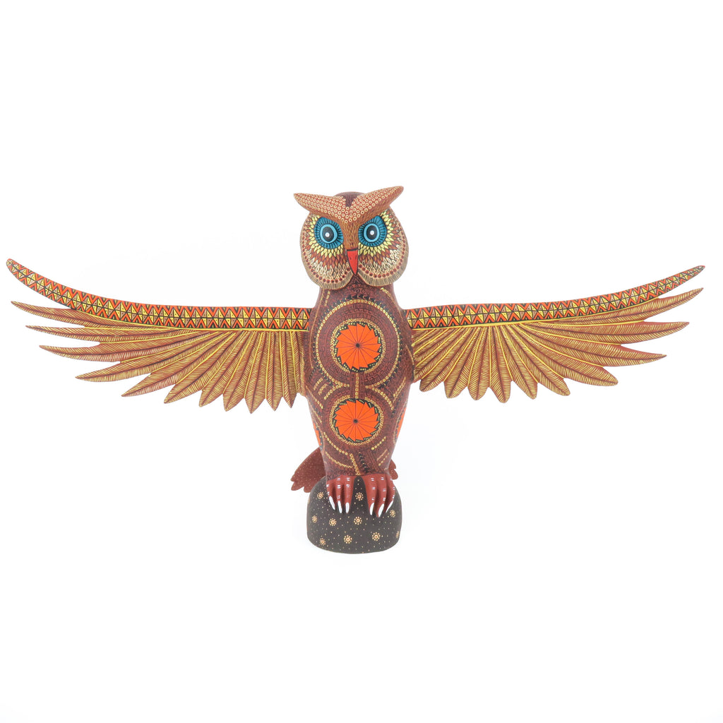Majestic Brown Owl - Oaxacan Alebrije Wood Carving