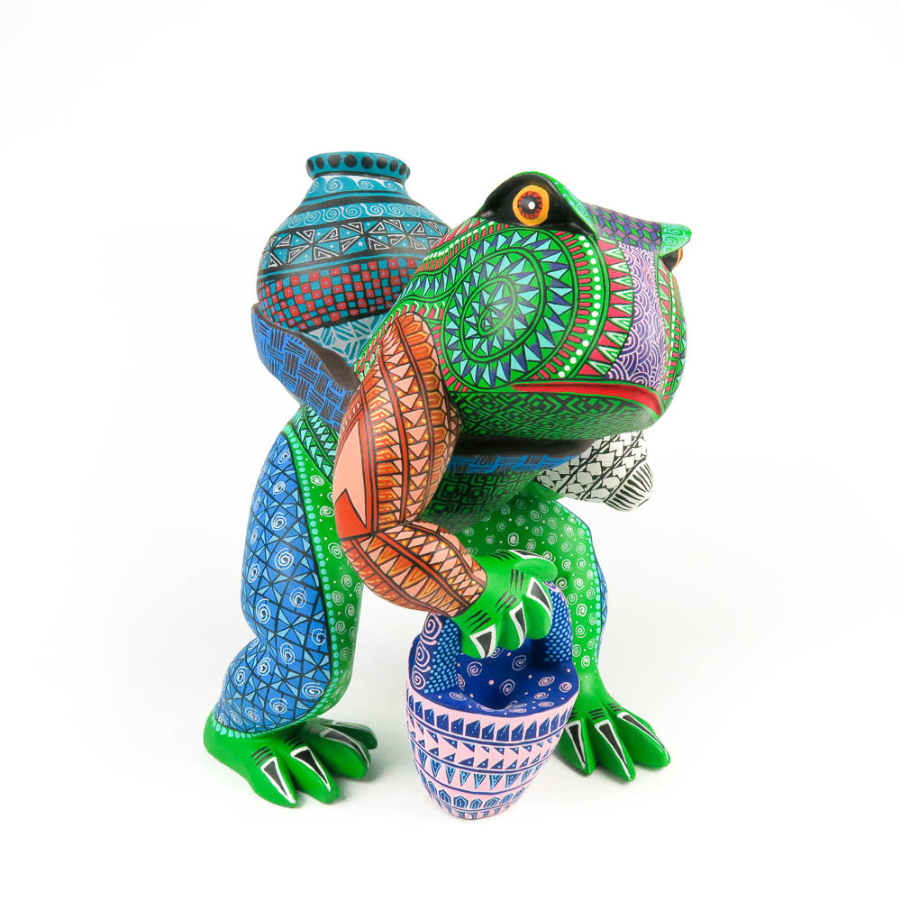 Frog Oaxacan Alebrije Wood Carving Mexican Folk Art Sculpture - VivaMexico.com