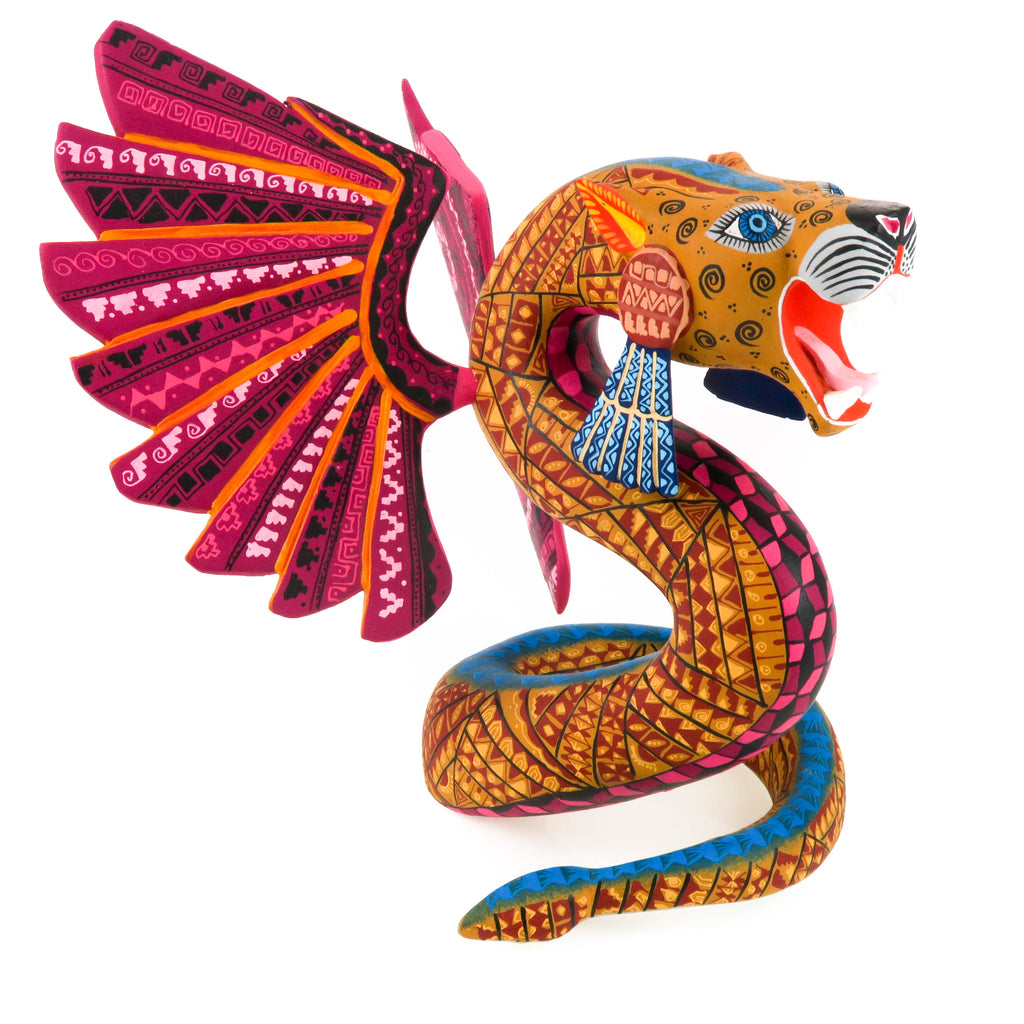 Winged Serpent Jaguar Fusion - Oaxacan Alebrije Wood Carving