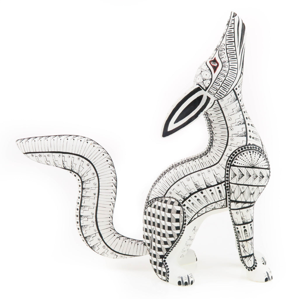 Exceptional Howling Coyote - Oaxacan Alebrije Wood Carving