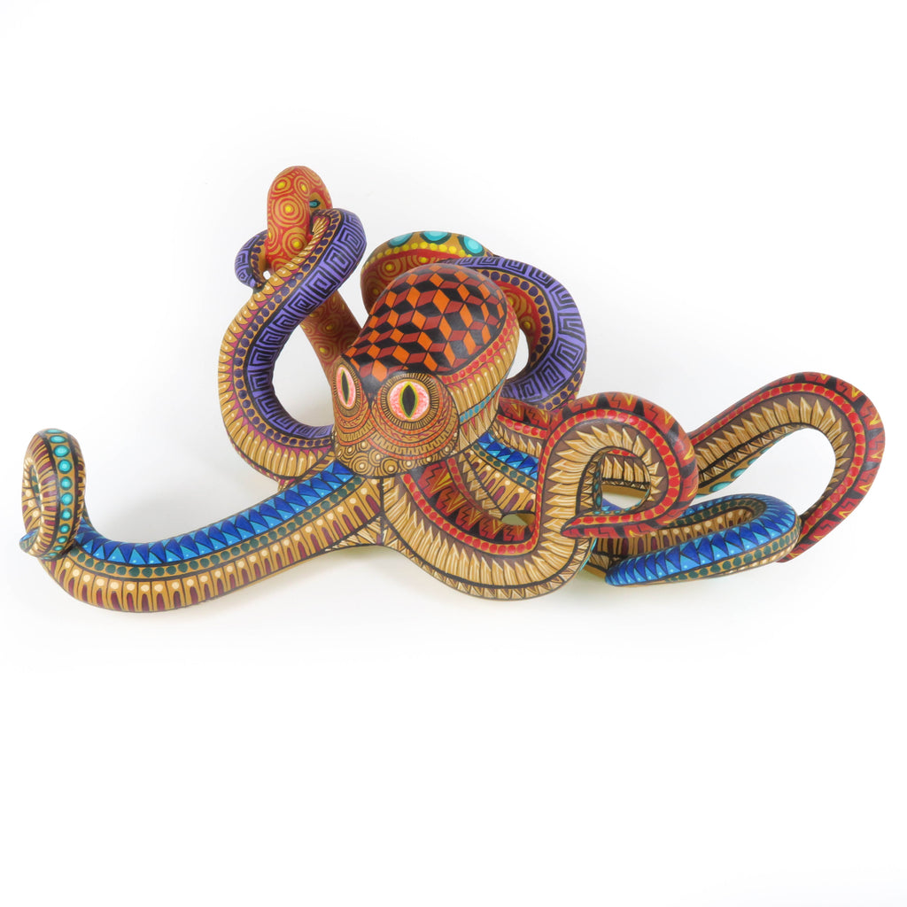 Zapotec Octopus - Oaxacan Alebrije Wood Carving