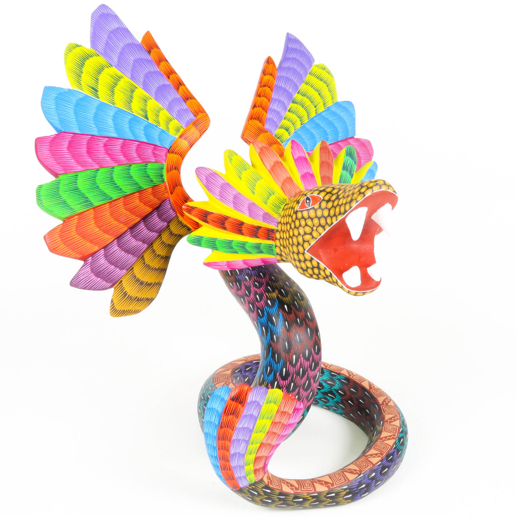 Quetzalcoatl Feathered Serpent - Oaxacan Alebrije Wood Carving