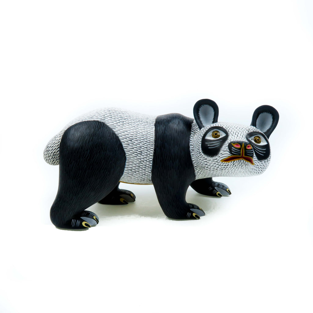 Curious Panda - Oaxacan Alebrije Wood Carving Sculpture - VivaMexico.com
