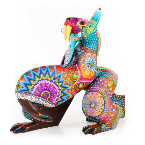 Exceptional Bear With Fish - Oaxacan Alebrije Wood Carving