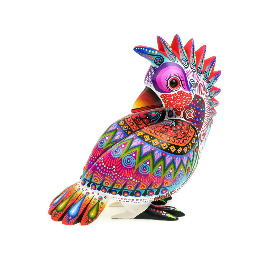 Exquisite Quetzal Bird - Oaxacan Alebrije Wood Carving Sculpture - VivaMexico.com