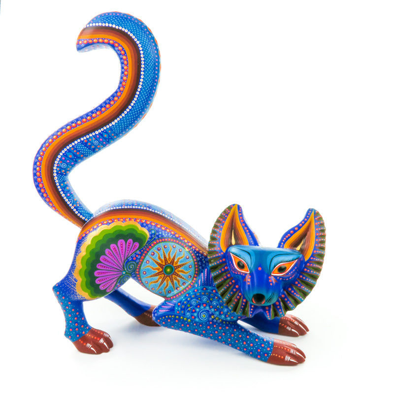 Blue Lynx - Oaxacan Alebrije Wood Carving – Viva Mexico - Fine Mexican Art