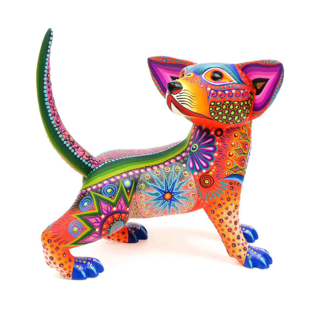 Colorful Dog - Oaxacan Alebrije Wood Carving Sculpture - VivaMexico.com