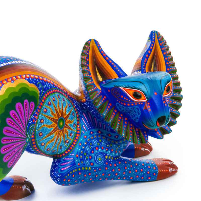 Blue Lynx - Oaxacan Alebrije Wood Carving – Viva Mexico - Fine Mexican Art