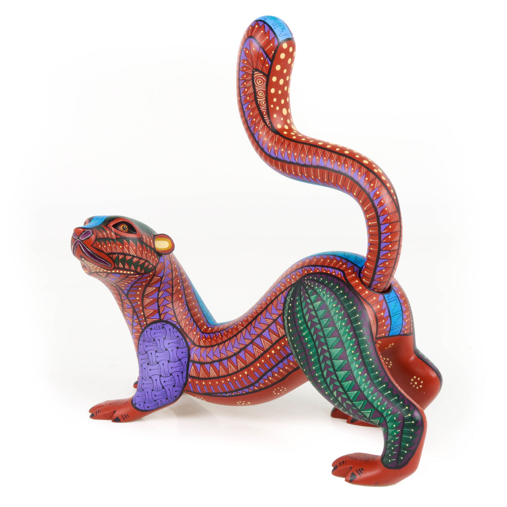 Fine Red Weasel - Oaxacan Alebrije Wood Carving