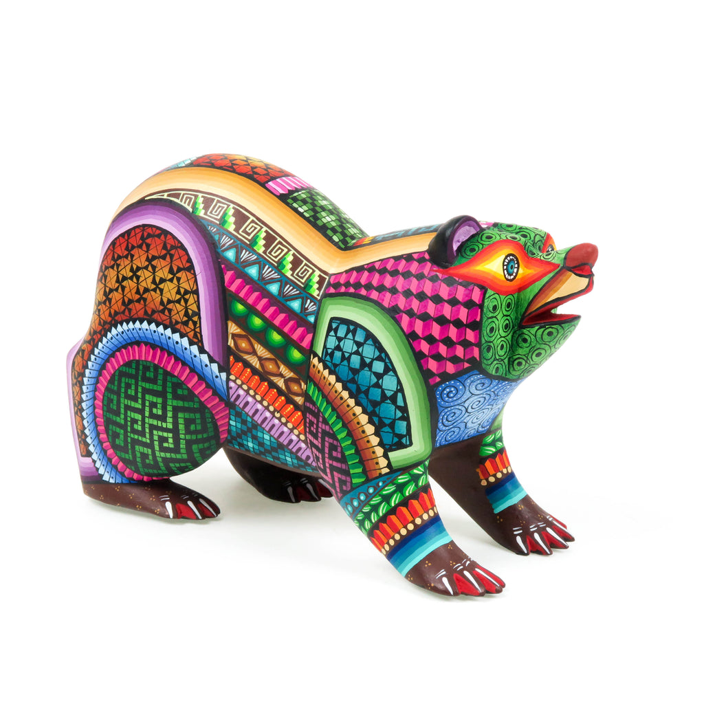 Bear - Oaxacan Alebrije Wood Carving Sculpture - Jose Calvo & Magaly Fuentes - VivaMexico.com