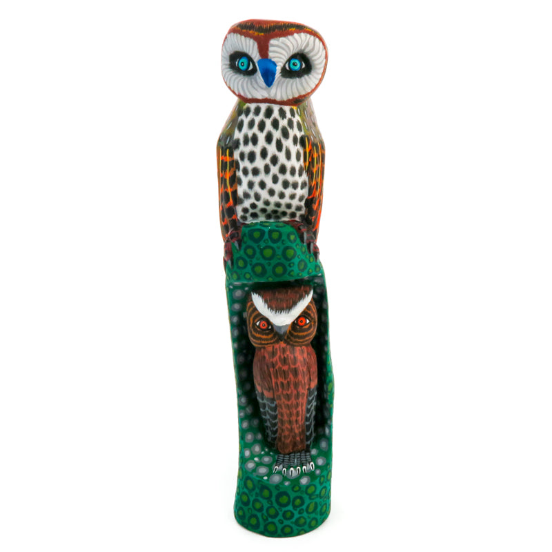 Fantastic Owls - Oaxacan Alebrije Wood Carving - Eleazar Morales - VivaMexico.com