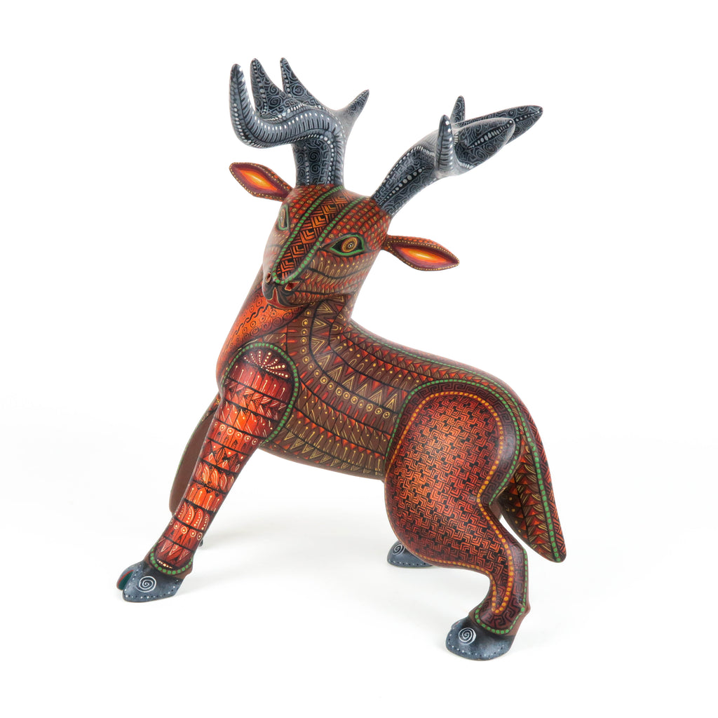 Deer - Oaxacan Alebrije Wood Carving - Nestor Melchor - VivaMexico.com