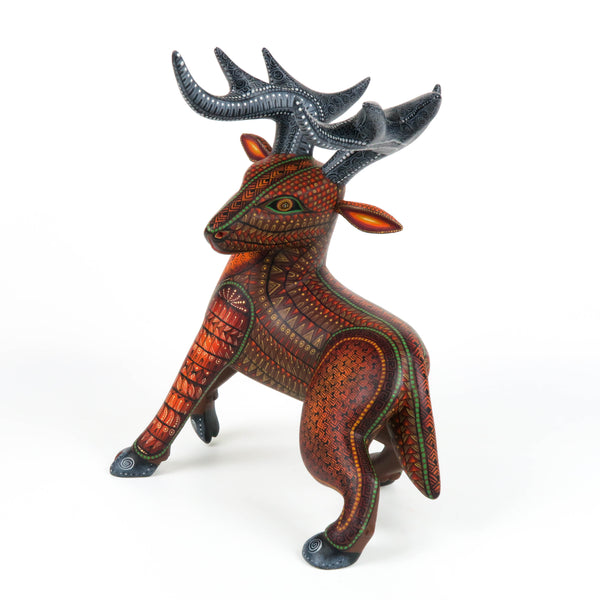 Deer - Oaxacan Alebrije Wood Carving - Nestor Melchor - VivaMexico.com