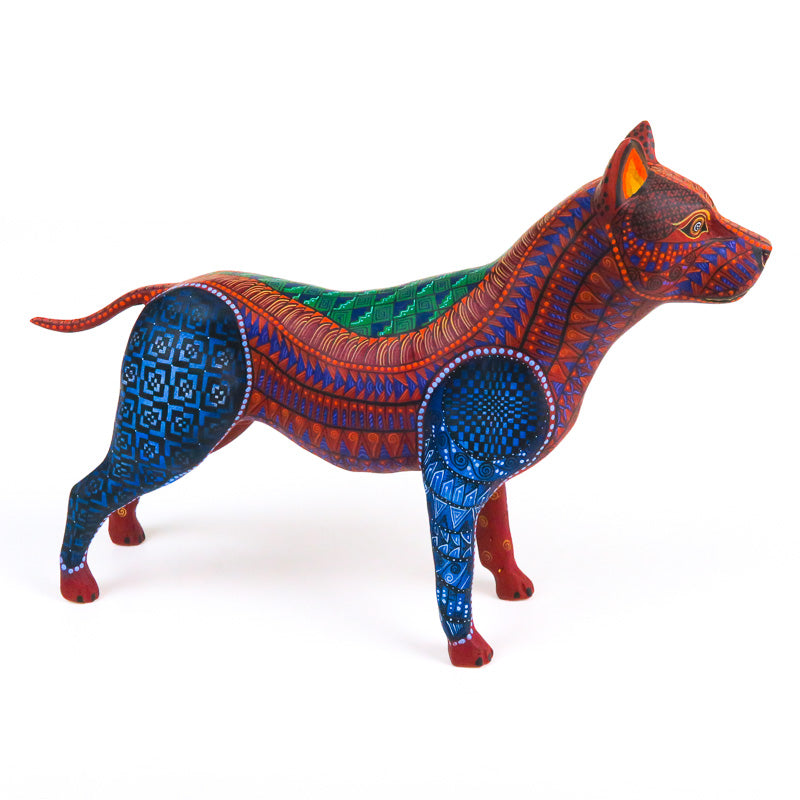 Bull Dog - Oaxacan Alebrije Wood Carving - Nestor Melchor - VivaMexico.com
