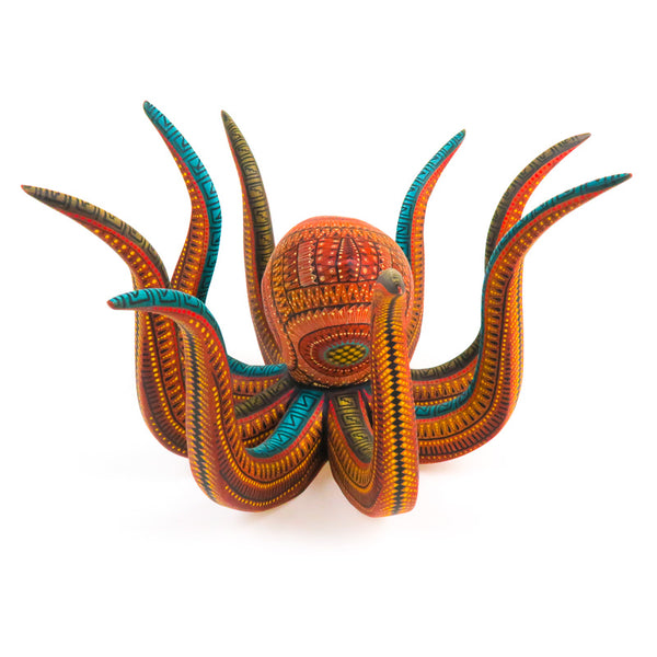 Octopus - Oaxacan Alebrije Wood Carving - Nestor Melchor - VivaMexico.com