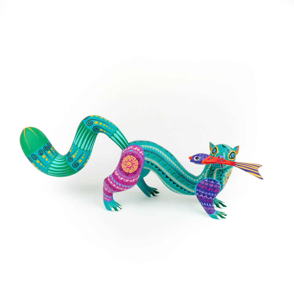 Otter With Fish - Oaxacan Alebrije Wood Carving - VivaMexico.com
