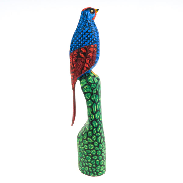 Perched Bird - Oaxacan Alebrije Wood Carving - VivaMexico.com
